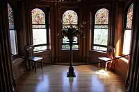 Stained windows in Craigdarroch Castle, a noted feature of the building