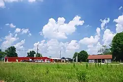 Crane NSA Visitor's Center (right) and the Lonely Night Saloon (left)