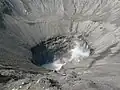 Mount Bromo crater filled with water