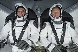 NASA astronauts Bob and Doug during Crew Dragon Demo-2