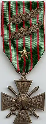 Croix de Guerre 1914–1918 with 9 palms