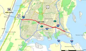 Map of Cross Bronx Expressway