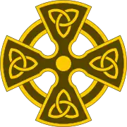 Celtic cross with triquetras