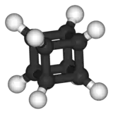 A schematic depiction of a cubane molecule