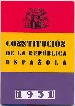 Cover of the Constitution of the Second Spanish Republic