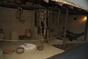 Interior reconstruction of a Cucuteni-Trypillian house in the Archaeology Museum Piatra Neamț, Romania.