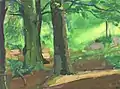 The woods at Cupid's Green, painted by Ashley George Old in 1959