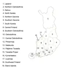 Österland, except the northern provinces of 1,2 and 3