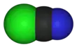 Spacefill model of cyanogen chloride