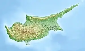 Relief map of Cyprus