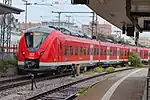 A Class 1440 train leaving Hauptbahnhof towards Ansbach