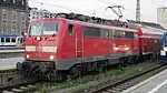 DB 111 110 at Munich Hauptbahnhof in June 2023.