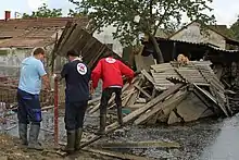 A picture showing the The FOUR PAWS disaster relief team has started its mission supporting the Serbian crises team and have already provided food, medical care and rubber boats to quickly reach severely affected regions.