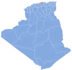 Map of Algeria highlighting Boumerdès