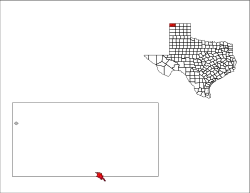 Location within Dallam County and Texas