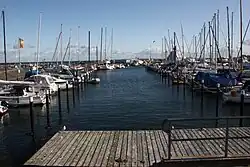 Boats in the port of Damp in mid-September 2009