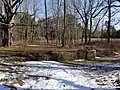 Stone building foundation at Dana Common