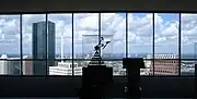 View from the Sky Lobby facing south west Houston. Visible are the Wells Fargo Plaza (left) and Williams Tower in the far background