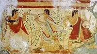 Musicians, Etruscan. Tomb of the Leopards, Paestum, 5th century B.C.