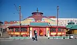 Yurt pavilion of Dashchoilin Monastery in Ulaanbaatar, example of aboriginal Mongolian architecture.