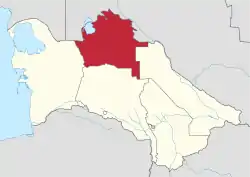 Daşoguz region in Turkmenistan