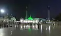 An evening view of the shrine and its adjacent mosque