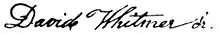 Signature of David Whitmer