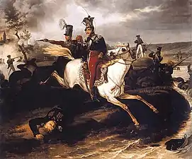 Death of Prince Józef Poniatowski in the Battle of Leipzig