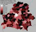 Mortality rate (by district, 2019)