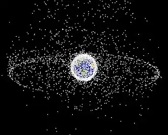 Radar-trackable objects, including debris, with distinct ring of geostationary satellites