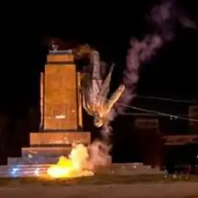 The destruction of the Kharkiv Lenin statue on 28 September 2014