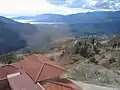 Building and view into valley