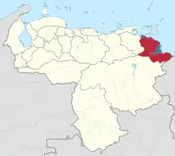 Location within Venezuela