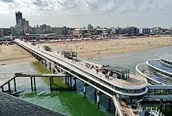 A view of the Scheveningen Pier with the Kurhaus in the background