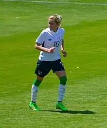 photo of O'Sullivan playing for Ireland in 2015