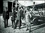 Ottoman naval aviators of the Naval Flight School (Deniz Tayyare Mektebi) at Yeşilköy; left to right: pilot Ahmet Ali (Çelikten), Sami (Uçan), İhsan and observer Hüseyin Kâmil (Görgün).