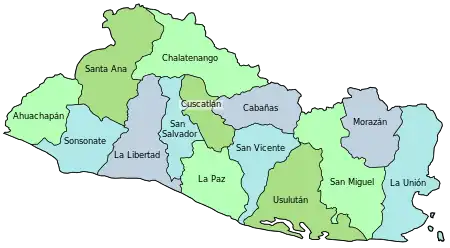 Departments of El Salvador