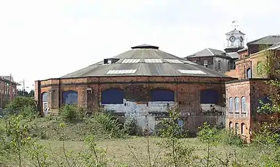 North Midland Railway roundhouse at Derby, England, built in 1839, as it was in 2006