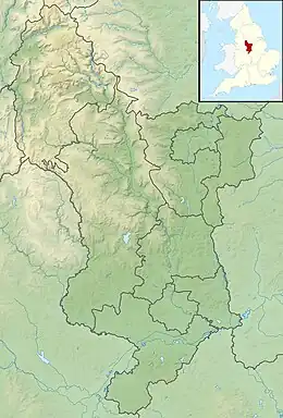 Location of the reservoir in Derbyshire, England.