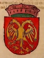 Coat of arms of Stefan Lazarević, later ed. Chronicle of the Council of Constance (1483)