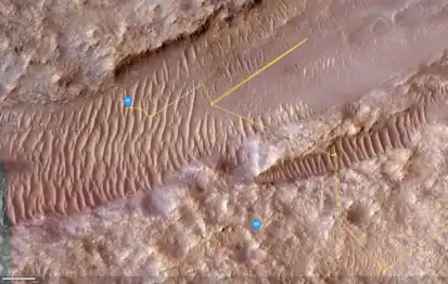 Detail of final position at Airfield Chi (χ), showing the dunes referred to as Valinor Hills.