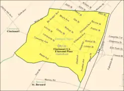 Detailed map of Elmwood Place