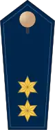 Blue epaulette with 2 golden stars