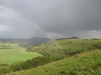 Looking east along the Downs towards the Devil's Dyke, Sussex