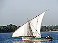 Dhow seen off the coast of Dar es Salaam, Tanzania