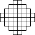 An Aztec diamond of order 4, which has 1024 domino tilings