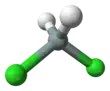 Ball and stick model of dichlorosilane