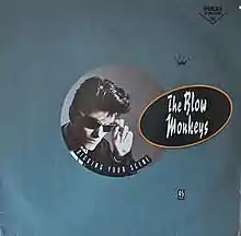 A blue background featuring the silhouetted face of lead singer Dr. Robert, along with the title and respective artist(s) of the song.