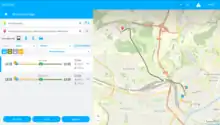 Transit information display from Digitransit Ulm derived from GTFS data