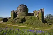 Tower entrance with flowers